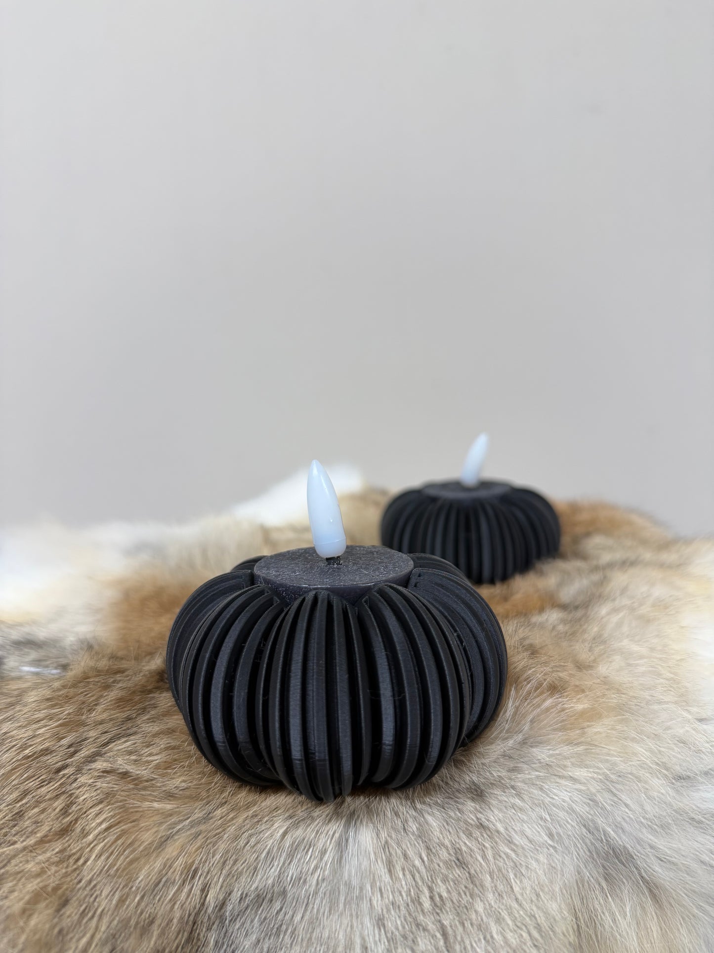 3D pompoen waxinelichthouder set van 2