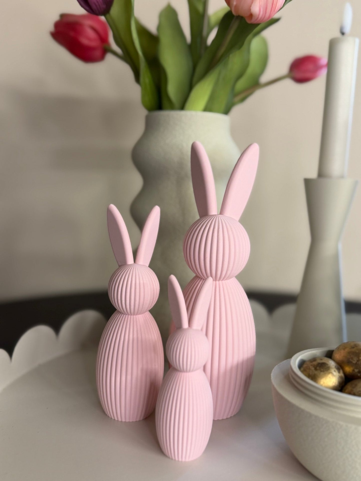 Paashaas set van 3 roze - DYNA WOONDECORATIE