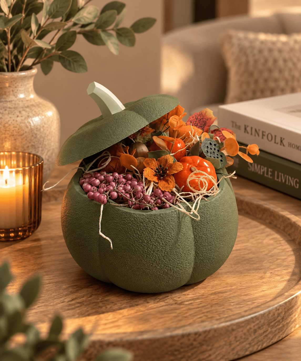 3D decoratieve pompoen met decoratie - DYNA WOONDECORATIE