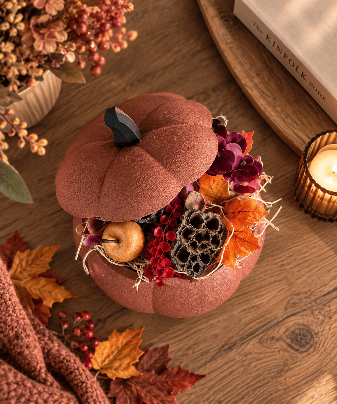 3D decoratieve pompoen met decoratie - DYNA WOONDECORATIE