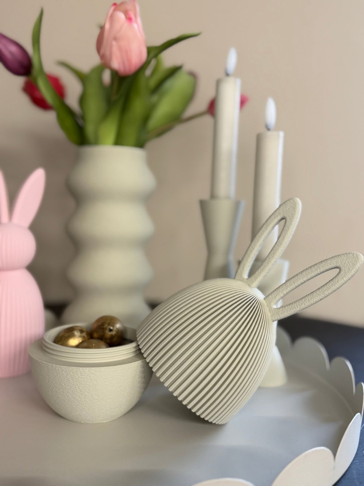 3D paashaas opbergpot light khaki - DYNA WOONDECORATIE