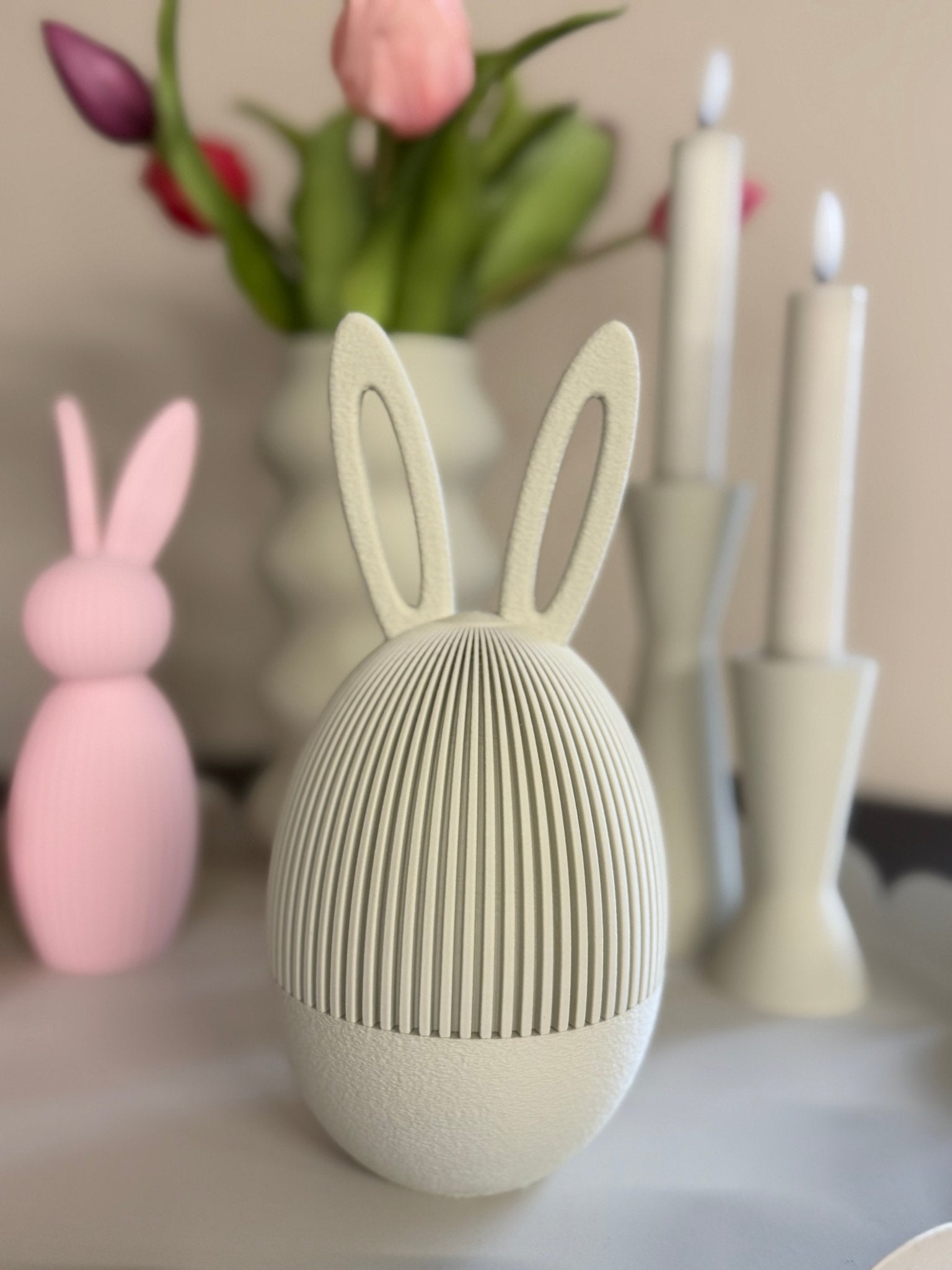 3D paashaas opbergpot light khaki - DYNA WOONDECORATIE