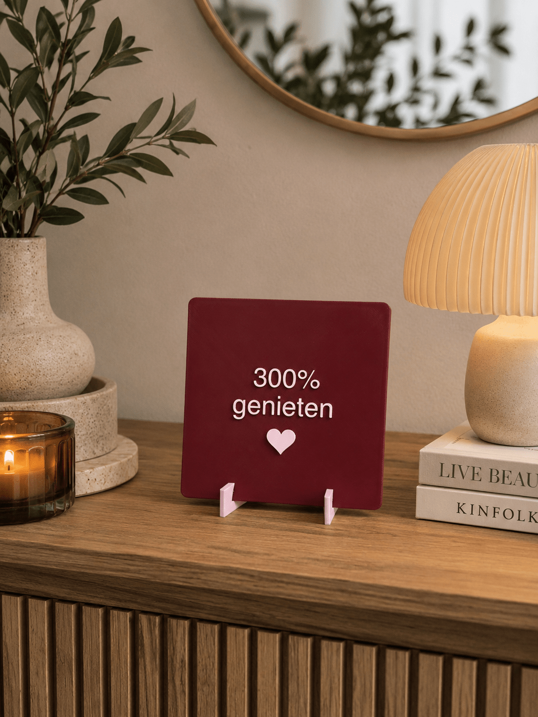 3D tegeltje met houder - DYNA WOONDECORATIE