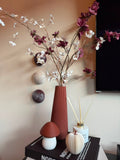 3D wandbollen set van 3 terracotta & wit met spikkels - DYNA WOONDECORATIE