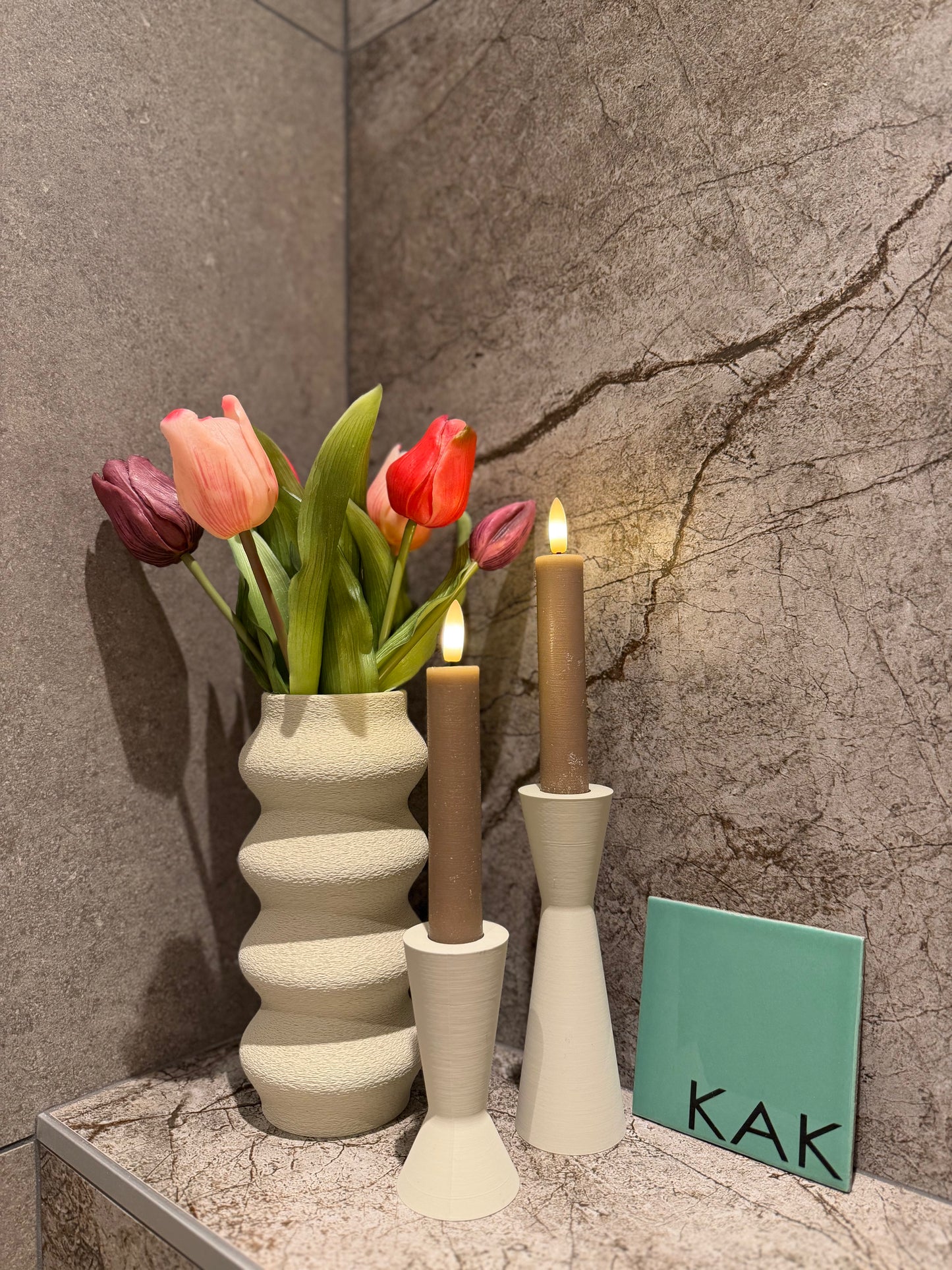 3D decoratieset light khaki