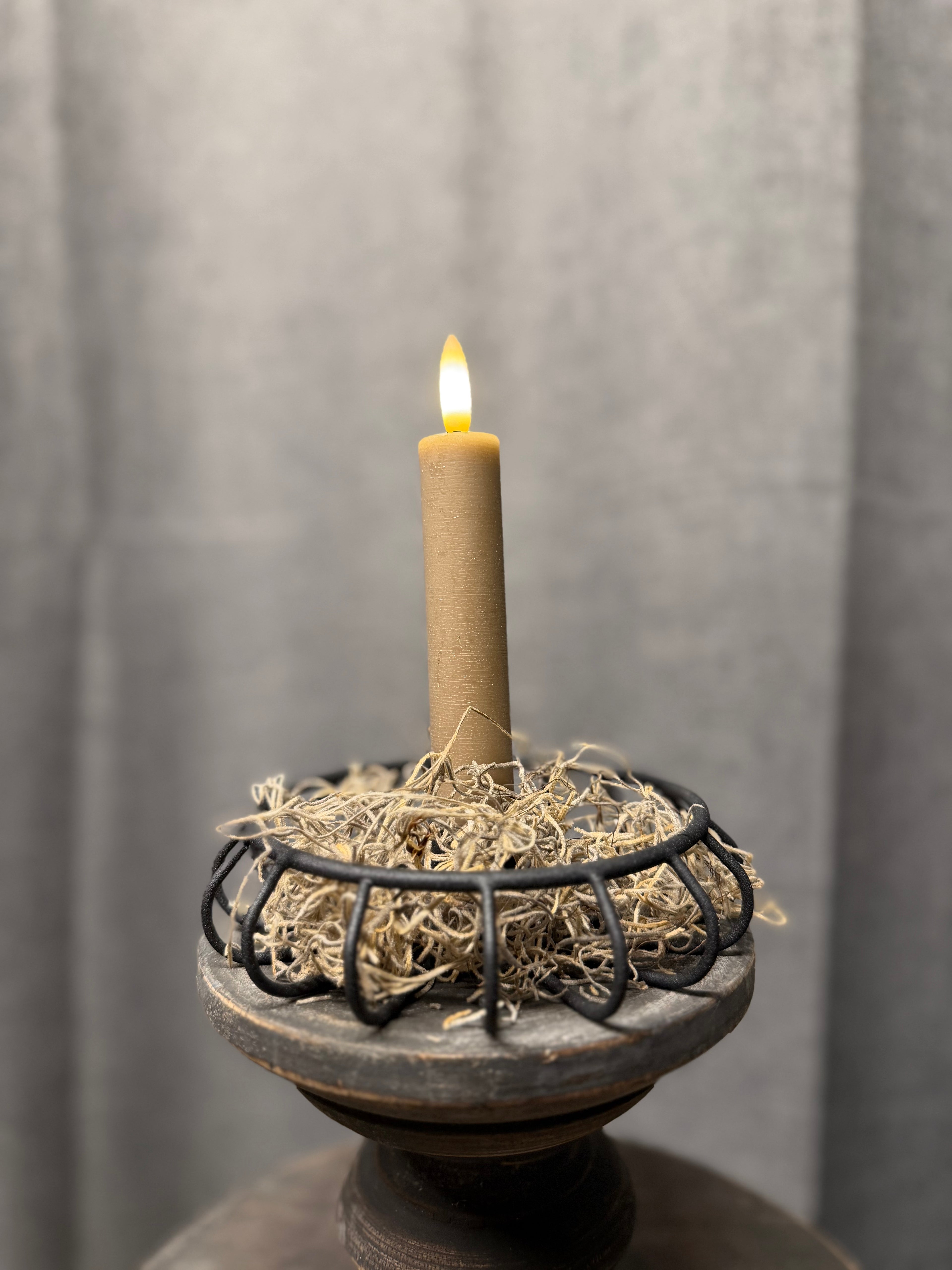 Kaarsen kandelaar schaal draad - zwart metaal