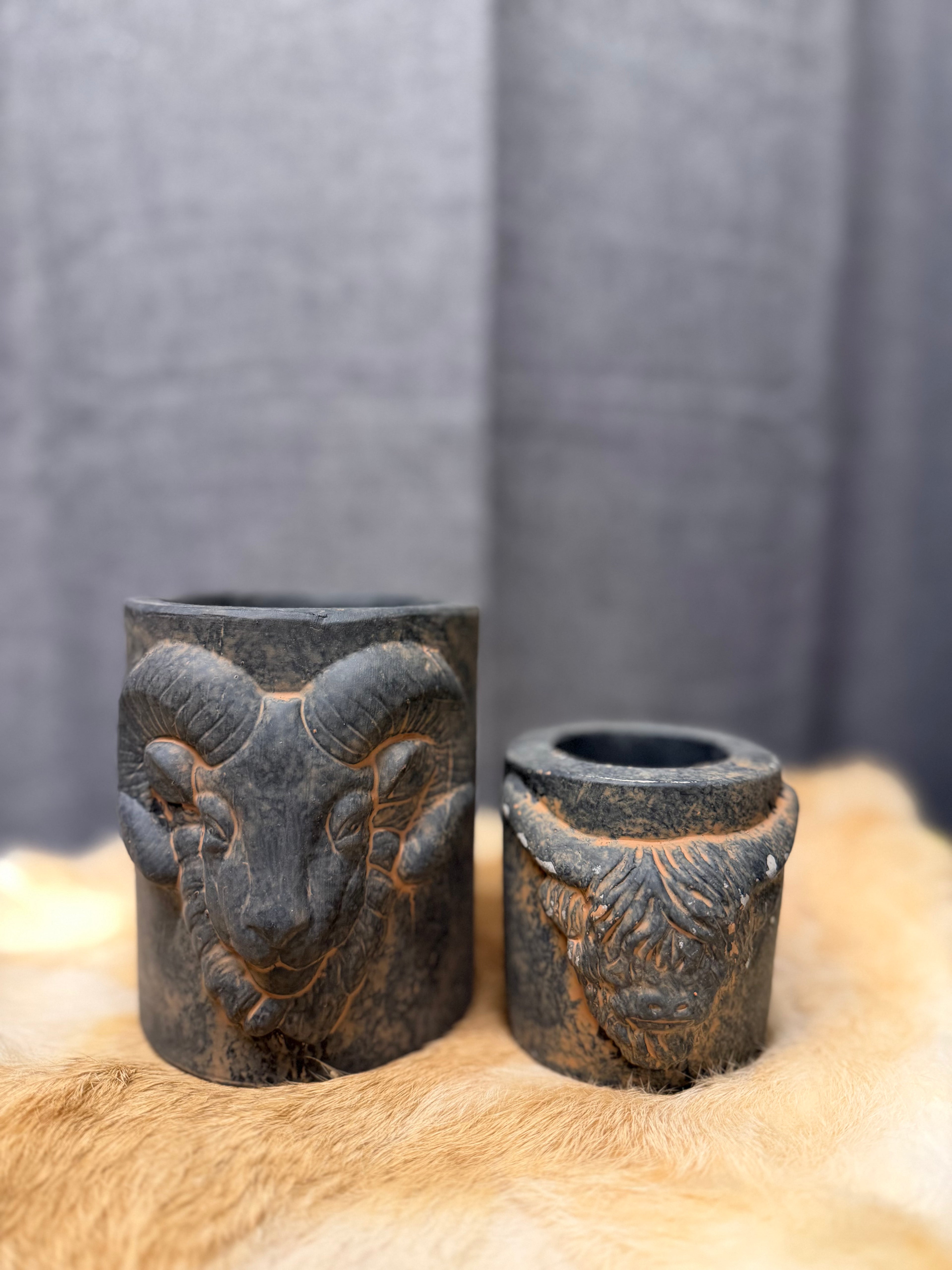 Kaarsenhouder met dierenkop