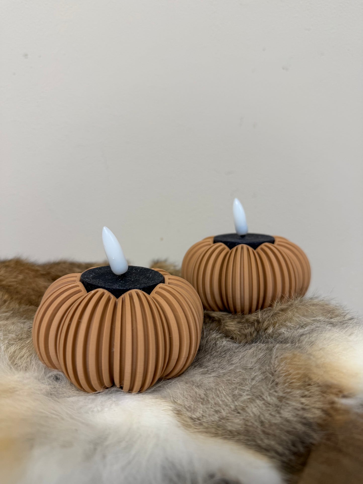 3D pompoen waxinelichthouder set van 2