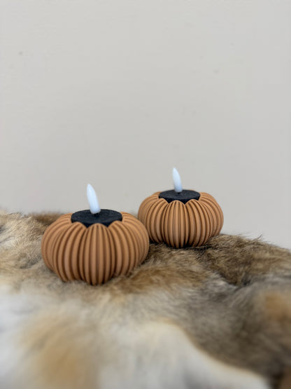 3D pompoen waxinelichthouder set van 2