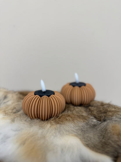 3D pompoen waxinelichthouder set van 2