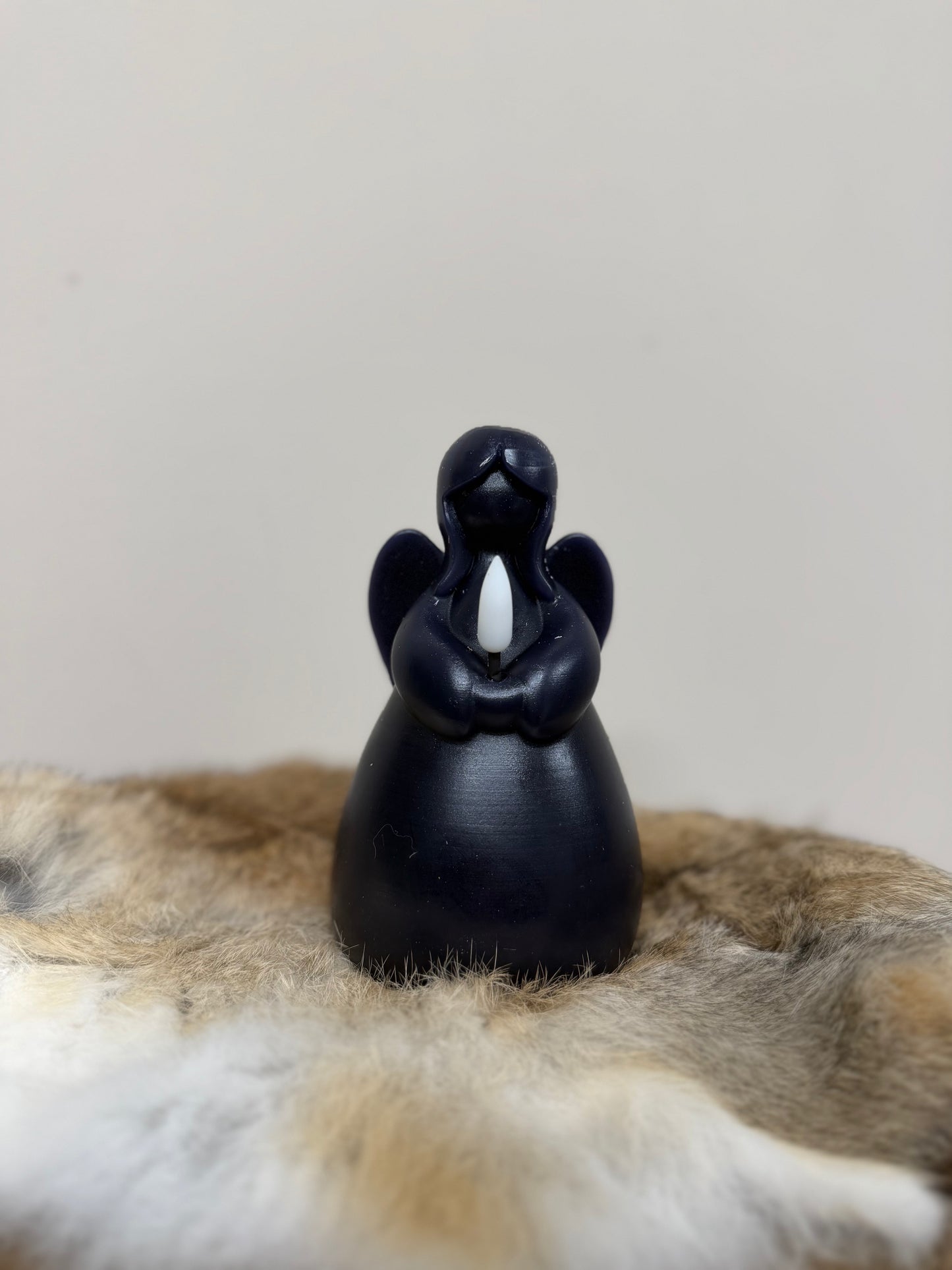 Engel kaars LED zwart