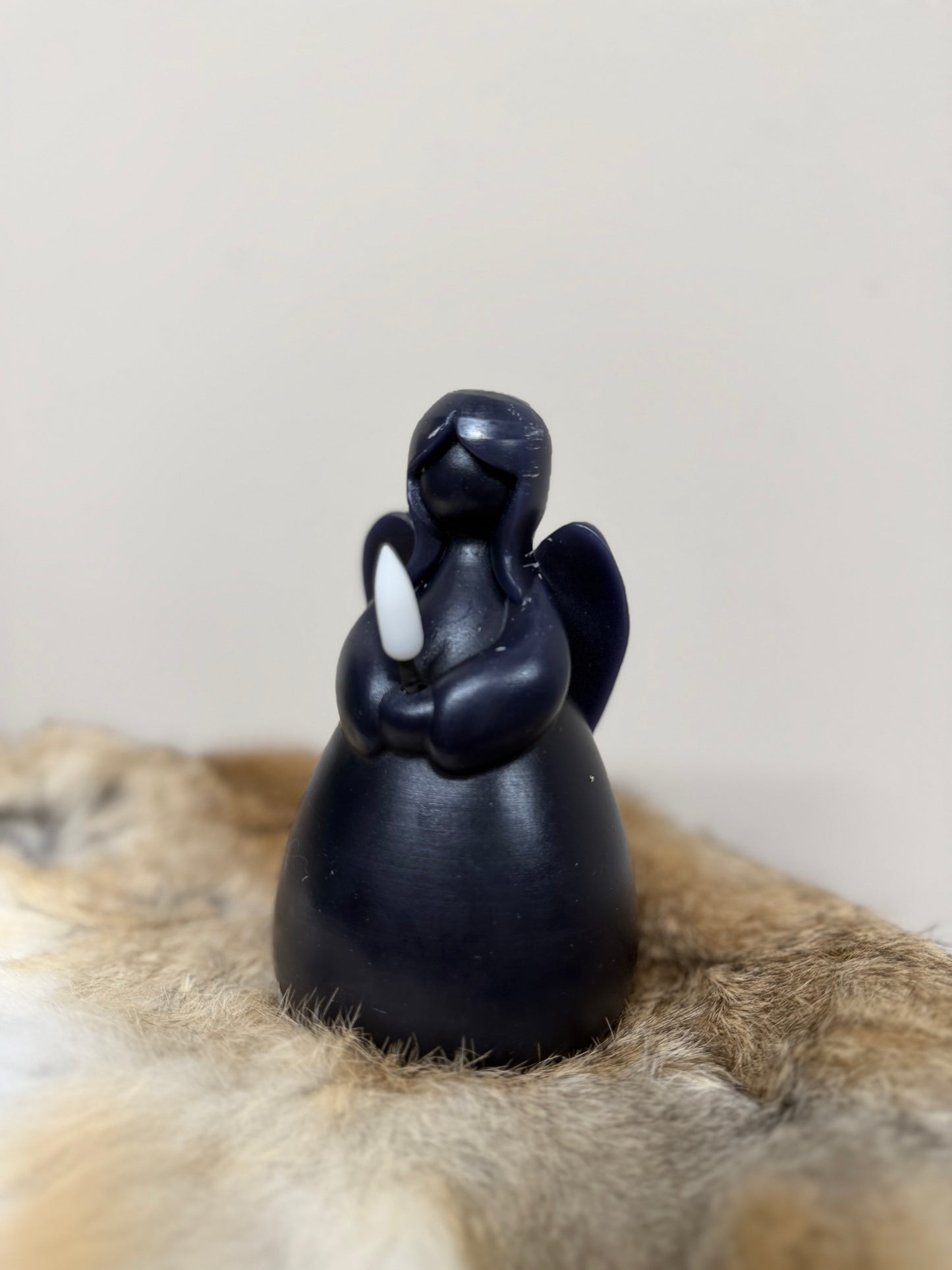 Engel kaars LED zwart