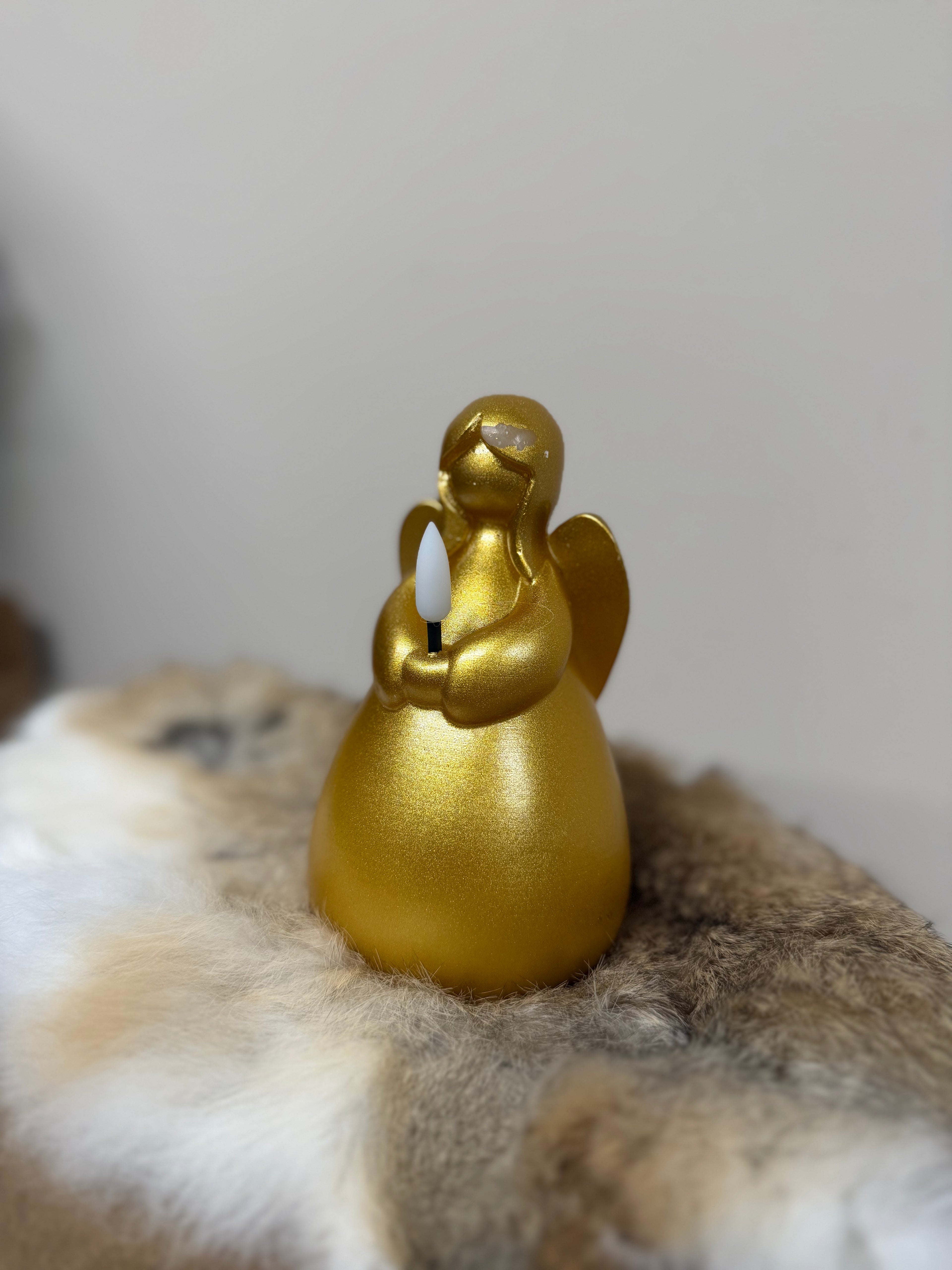 Engel kaars LED goud