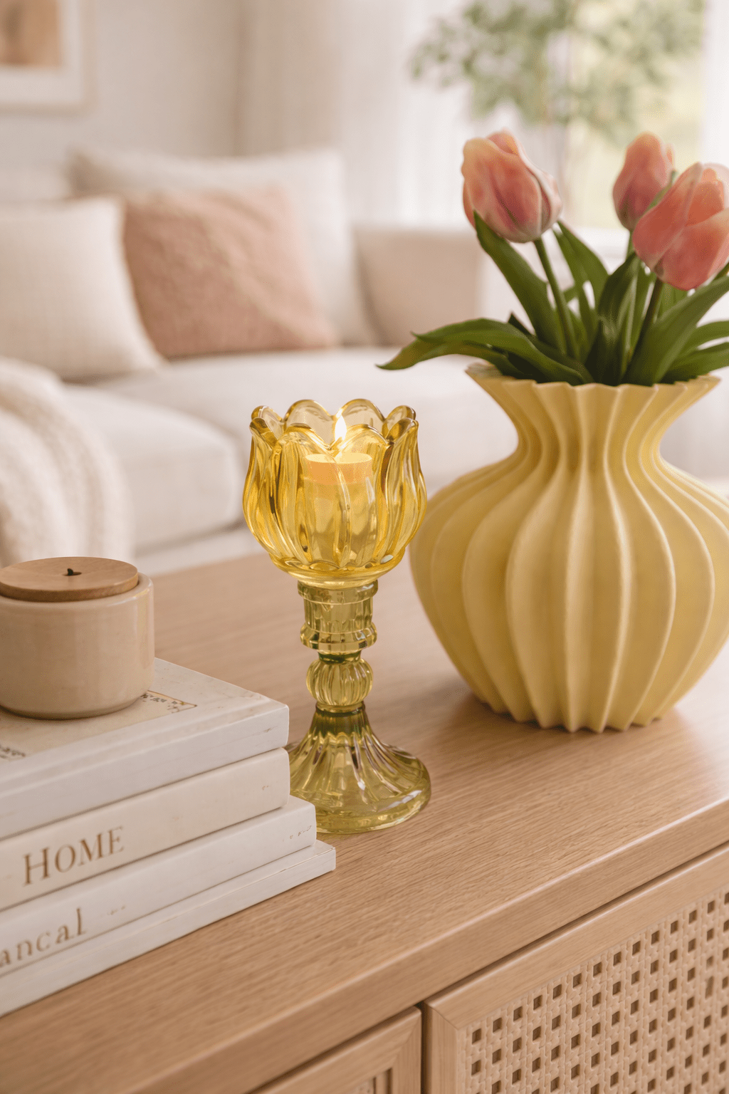 Glazen kandelaar bloem - DYNA WOONDECORATIE