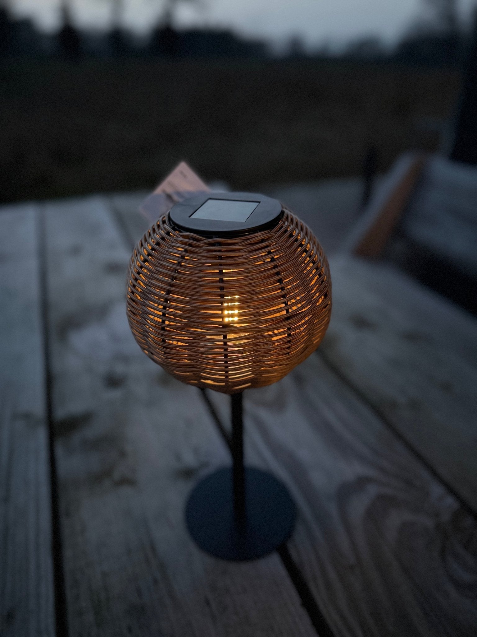 Solar tafellamp Rotan - DYNA WOONDECORATIE