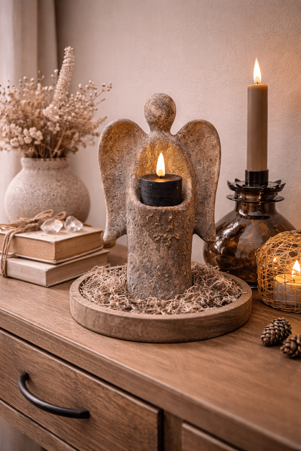 Stenen engel - DYNA WOONDECORATIE